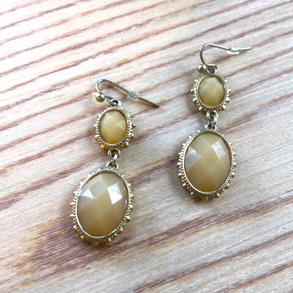 Champagne and gold dropdown earrings